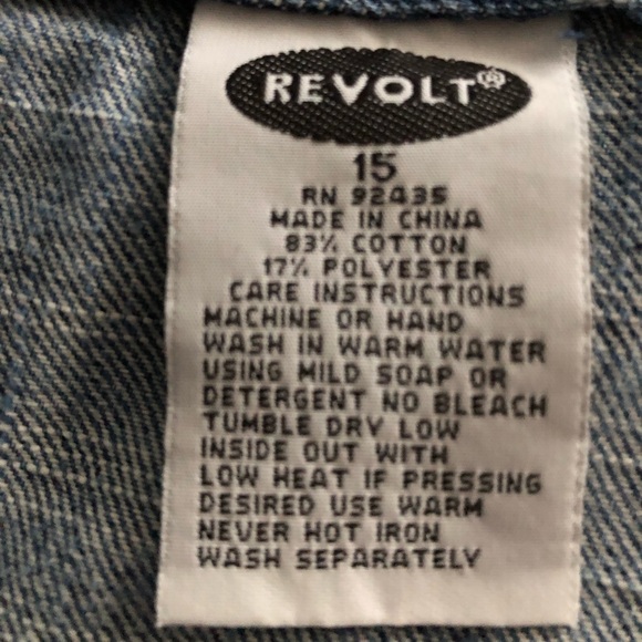 Revolt 15 Long Maxi Blue Jean Skirt Distressed Reconstructed Rave Punk Rock - Picture 6 of 13